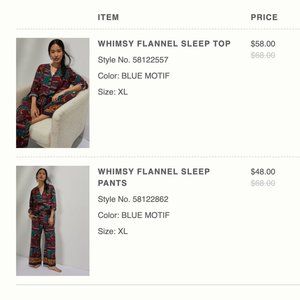 Anthropologie Patterned Flannel pajama bottom (part of a set) XL